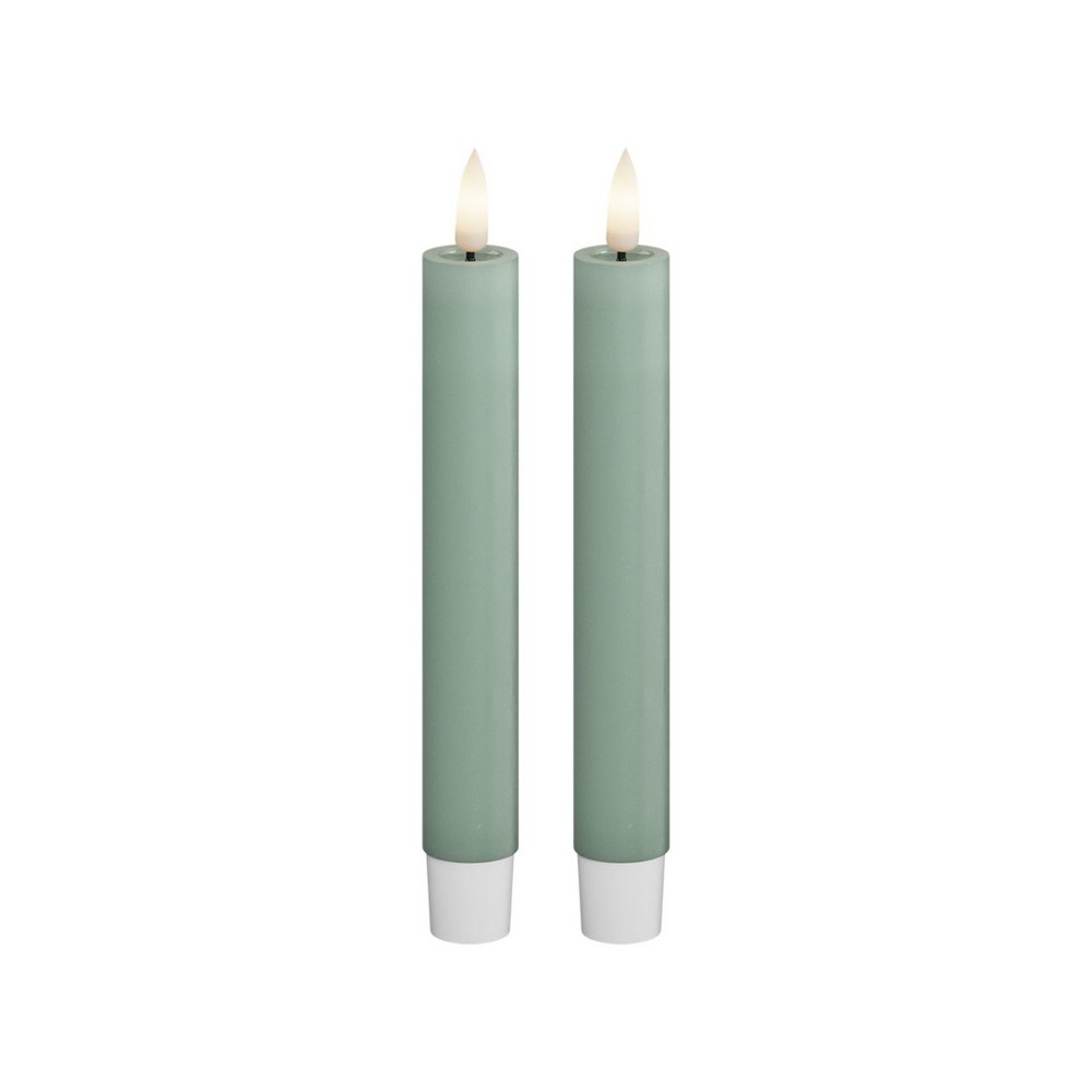 LED Kronljus 2,2x15 cm Sage Green 2-pack Ljusgrön