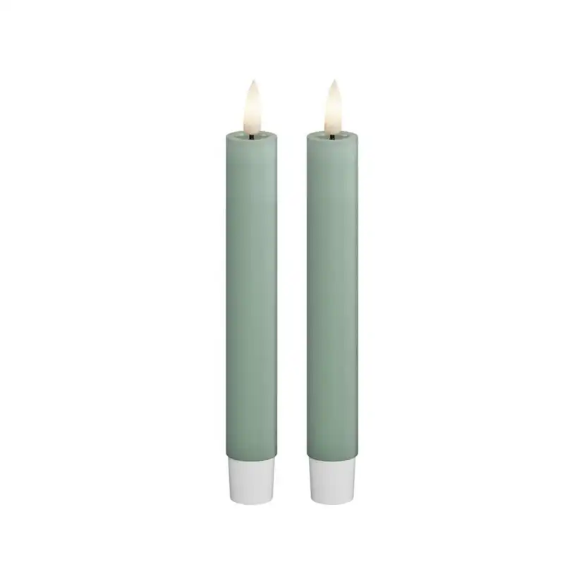 LED Kronljus 2,2x15 cm Sage Green 2-pack Ljusgrön