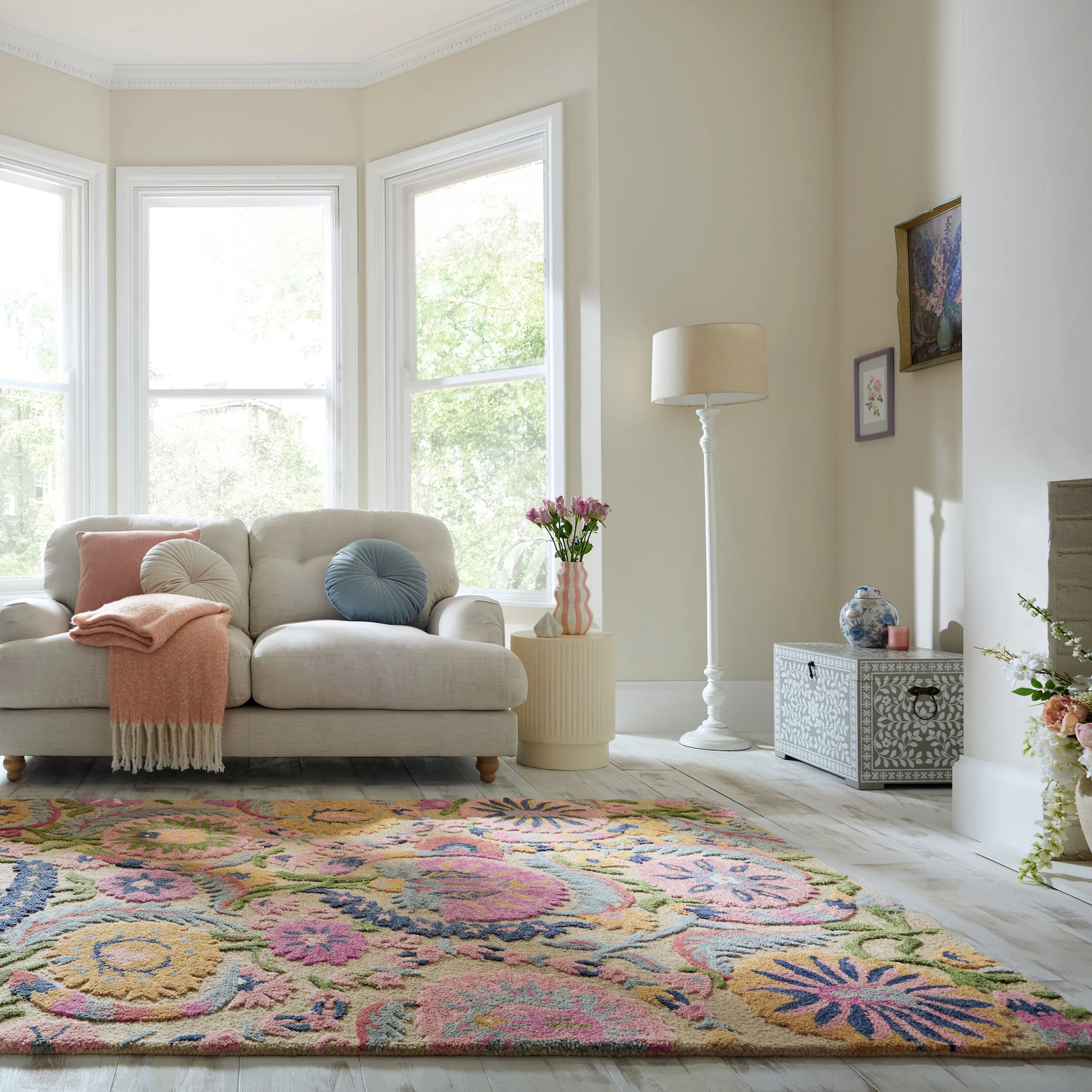 AMIRA FLORAL WOOL MULTI 200X300 200X300