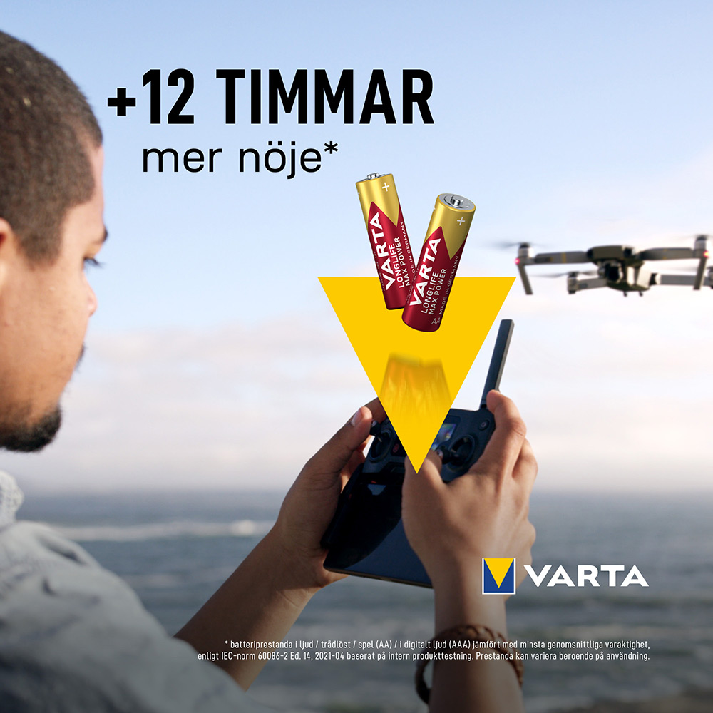 Batteri VARTA Alkaliska Max Power LR6/AA 4-Pack