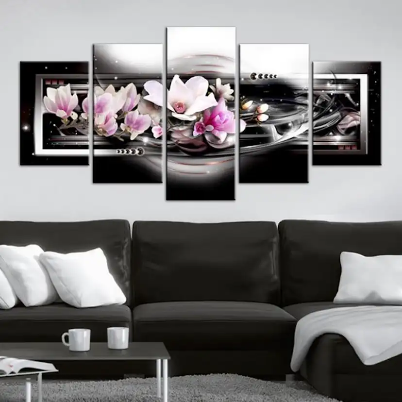Tavla Arkiio Magnolias On A Black Background