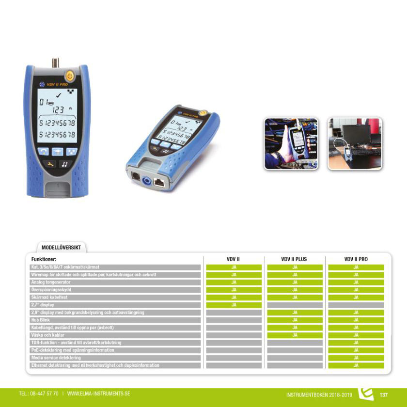 LAN-testare Elma Instruments VDV II PRO