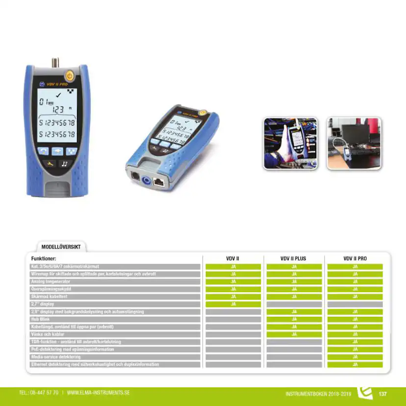 LAN-testare Elma Instruments VDV II PRO