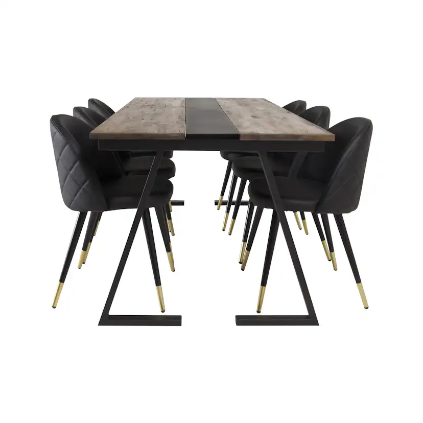 Matgrupp Venture Home Jane med 6 Valentina Stolar Mörk Teak