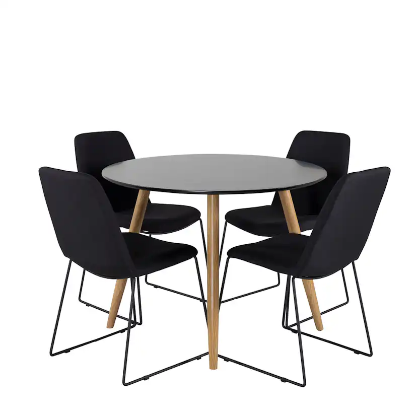 Matgrupp Venture Home Plaza Ø100 cm med 4st Muce Matstolar