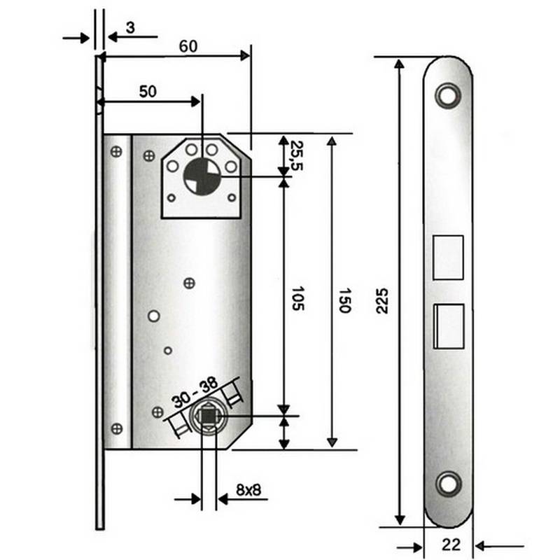 Låshus Millers 7565 Ytterdörr
