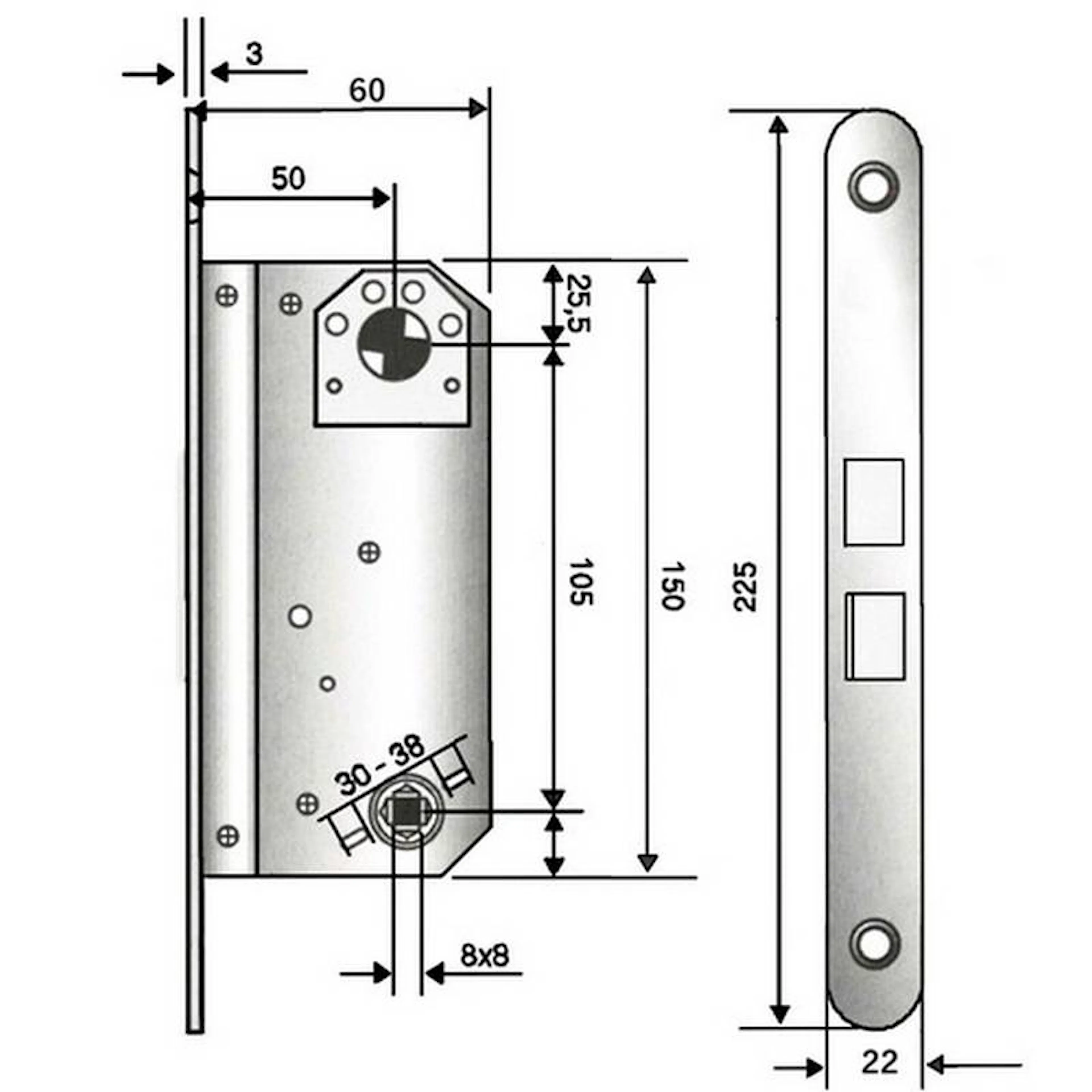 Låshus Millers 78765 Ytterdörr