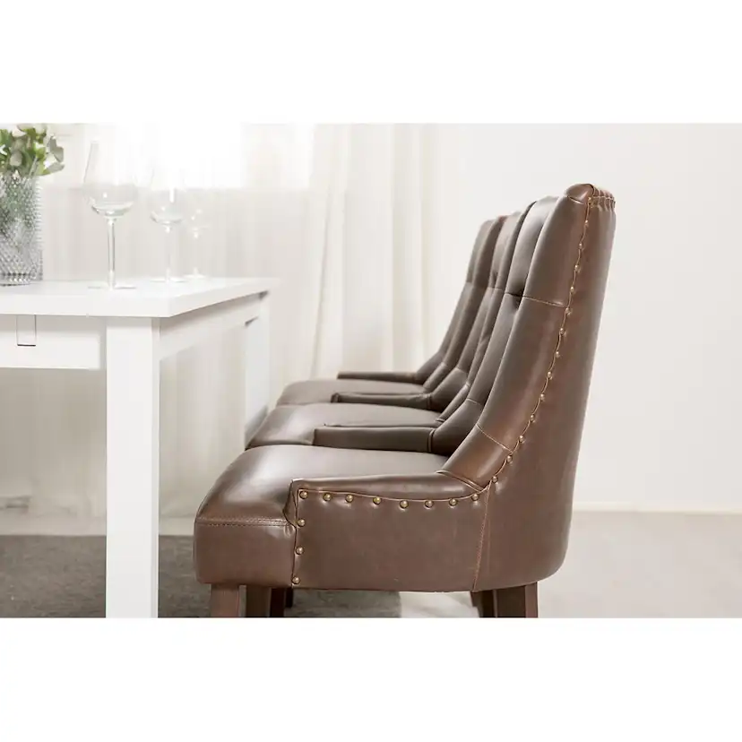 Matgrupp In Living Jasmin 180 cm med 6 Tuva Fåtölj Vit/Brun