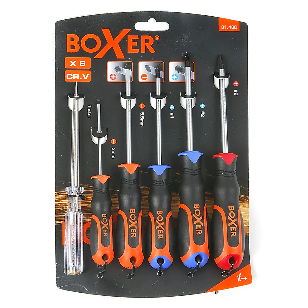 Skruvmejselset Boxer 6-delar