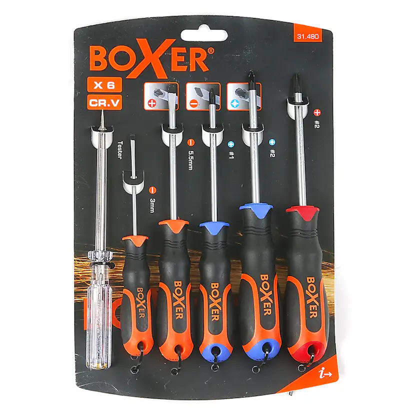 Skruvmejselset Boxer 6-delar
