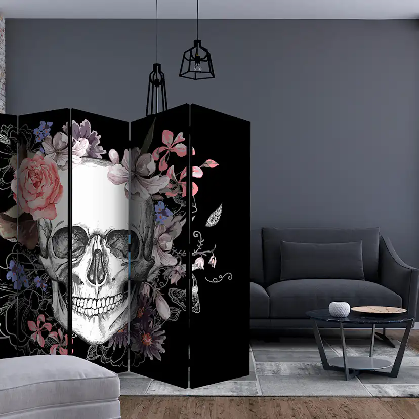 Rumsavdelare Arkiio Skull And Flowers II 225x172 cm