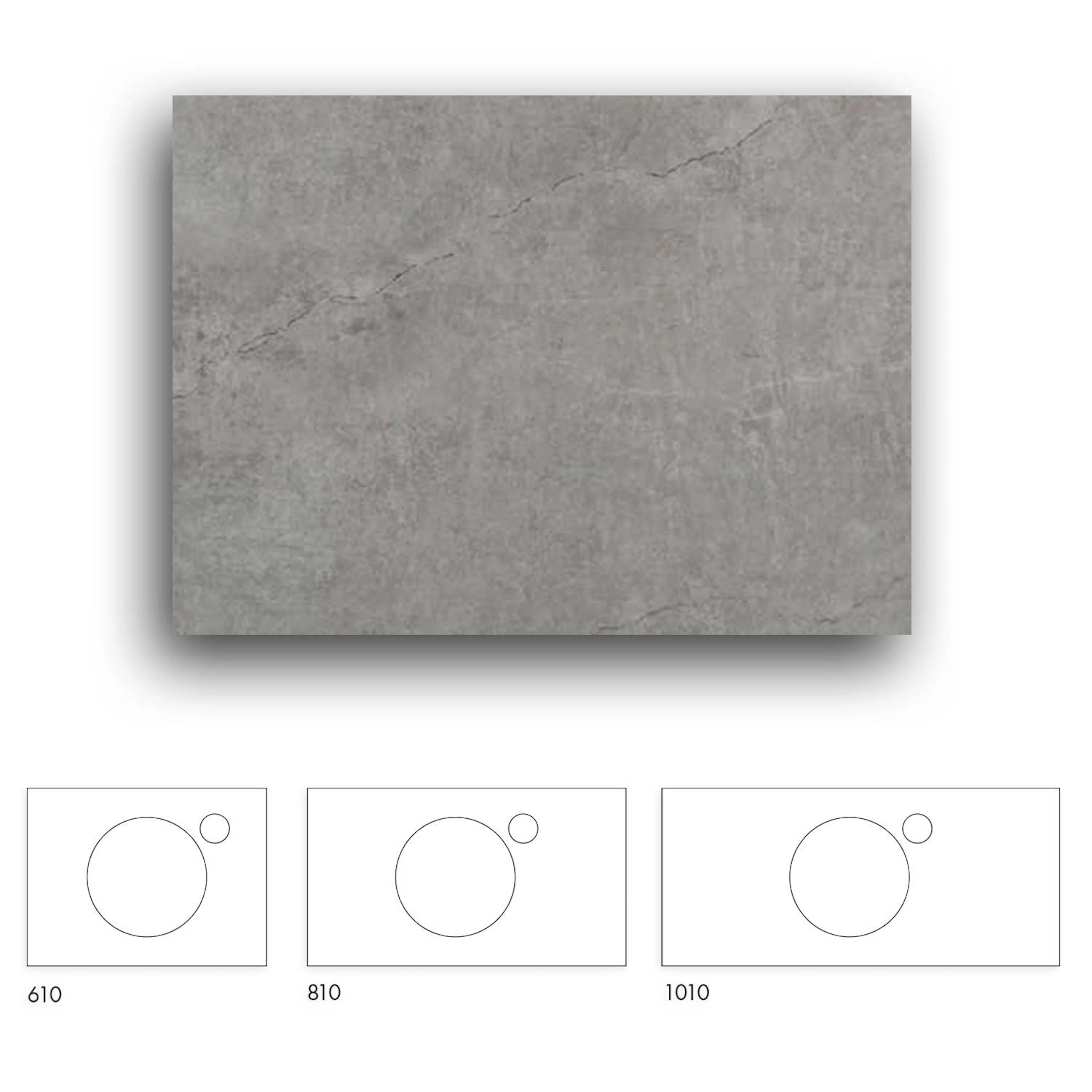 Bänkskiva Macro Design Crown+ Dekton  1010 till Tvättställsskåp Crown