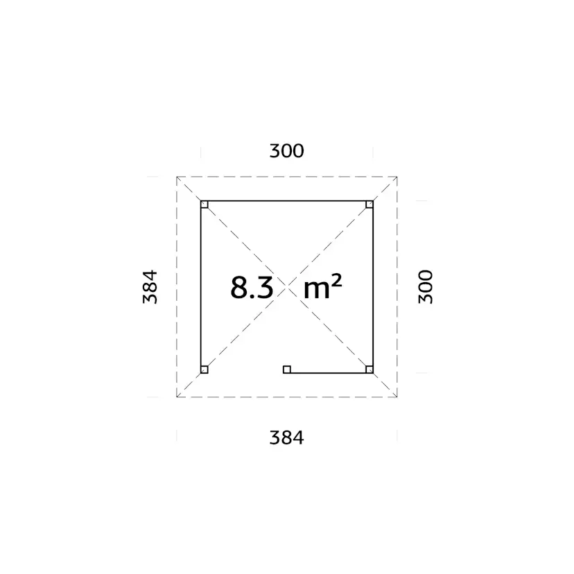 Stuga Palmako Bianca 8,3 m2 Set 3
