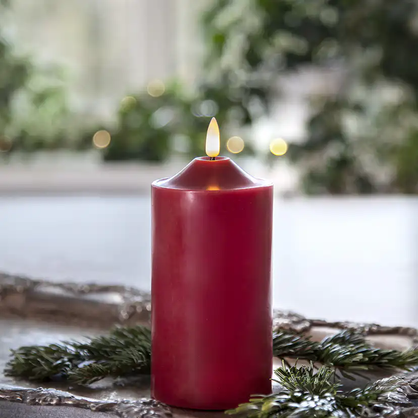 LED-Blockljus Star Trading Flamme Röd