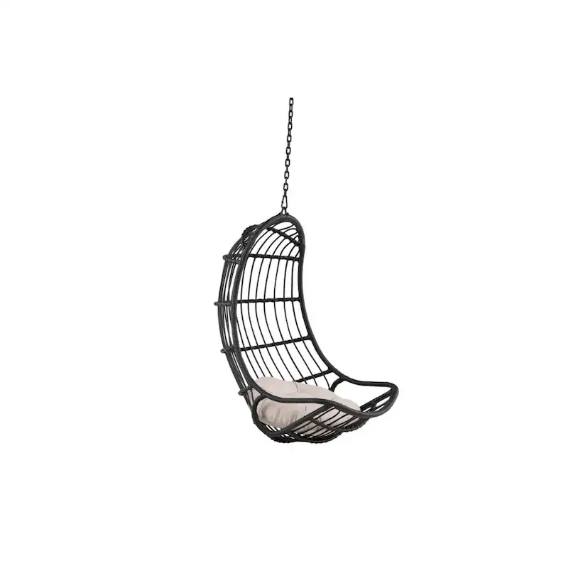 Pulau Hangingchair Rattan Black / Creme Svart