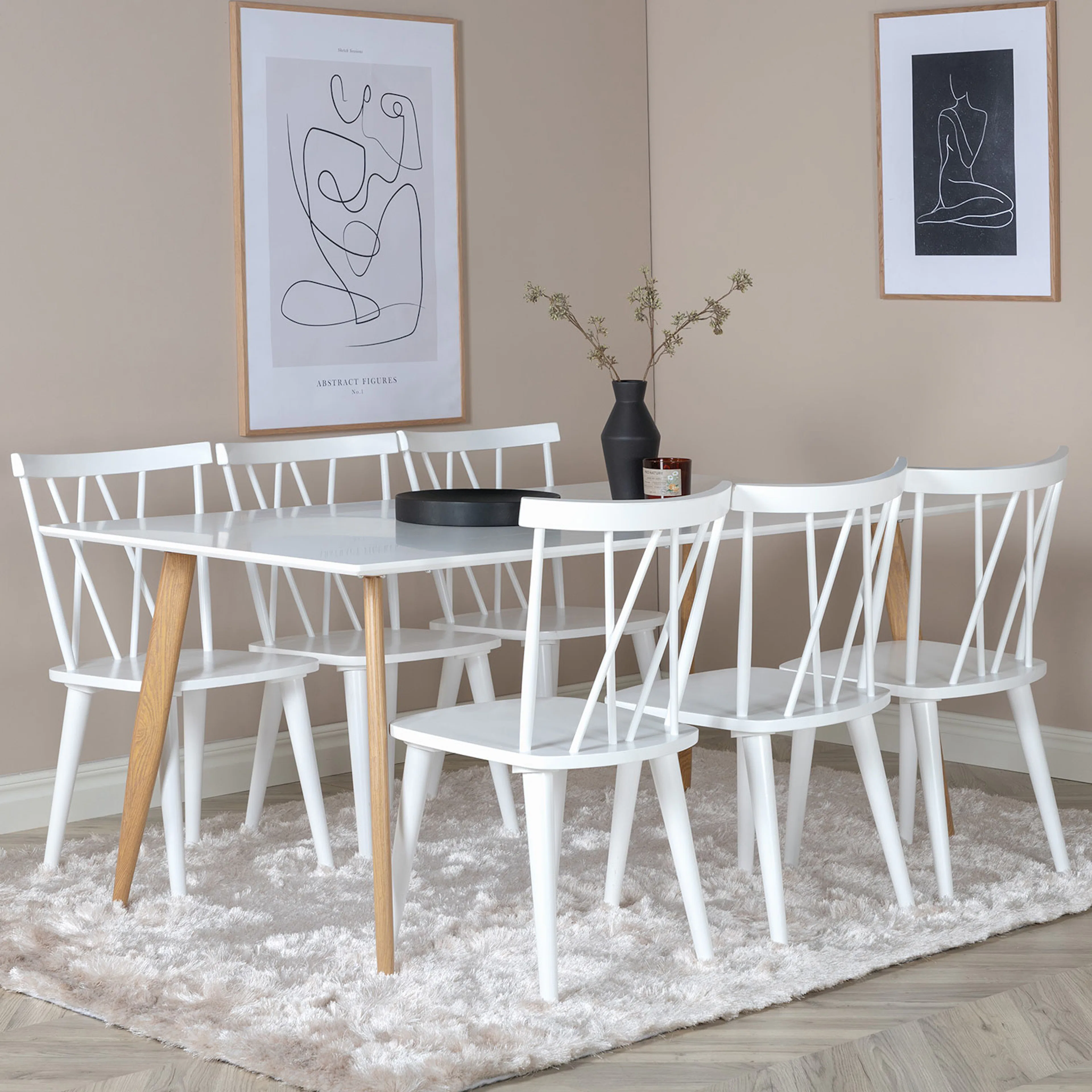 Matgrupp Venture Home Polar med 6 Mariette stolar