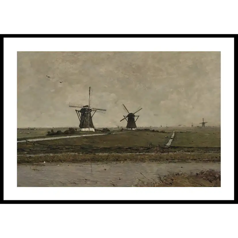 Poster Gallerix Polder With Mills Near Overschie By Paul Gabriël