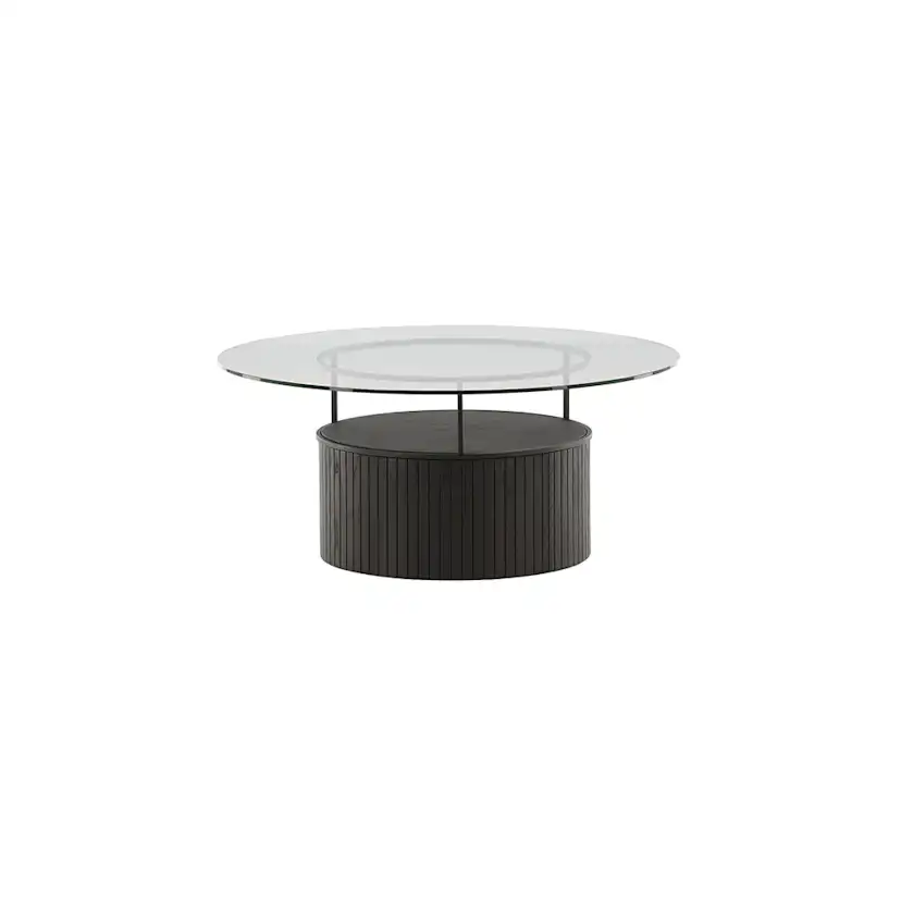 Soffbord Venture Home Bovall Runt Vardagsrumsbord i Svart Ask & Glas
