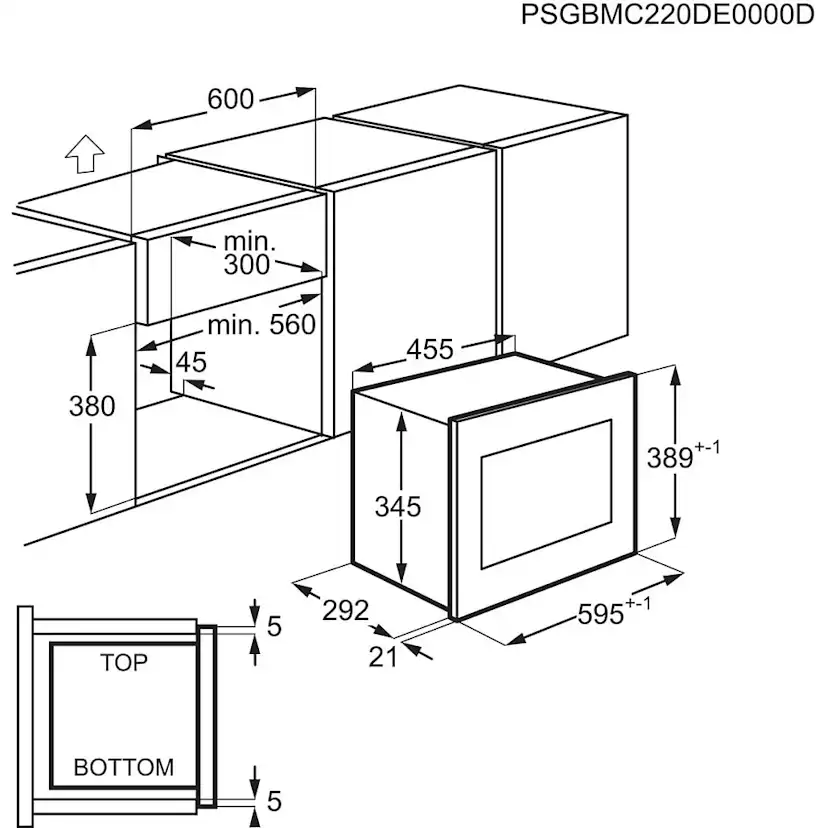 Mikrovågsugn Electrolux LMS2173NB Inbyggd Svart