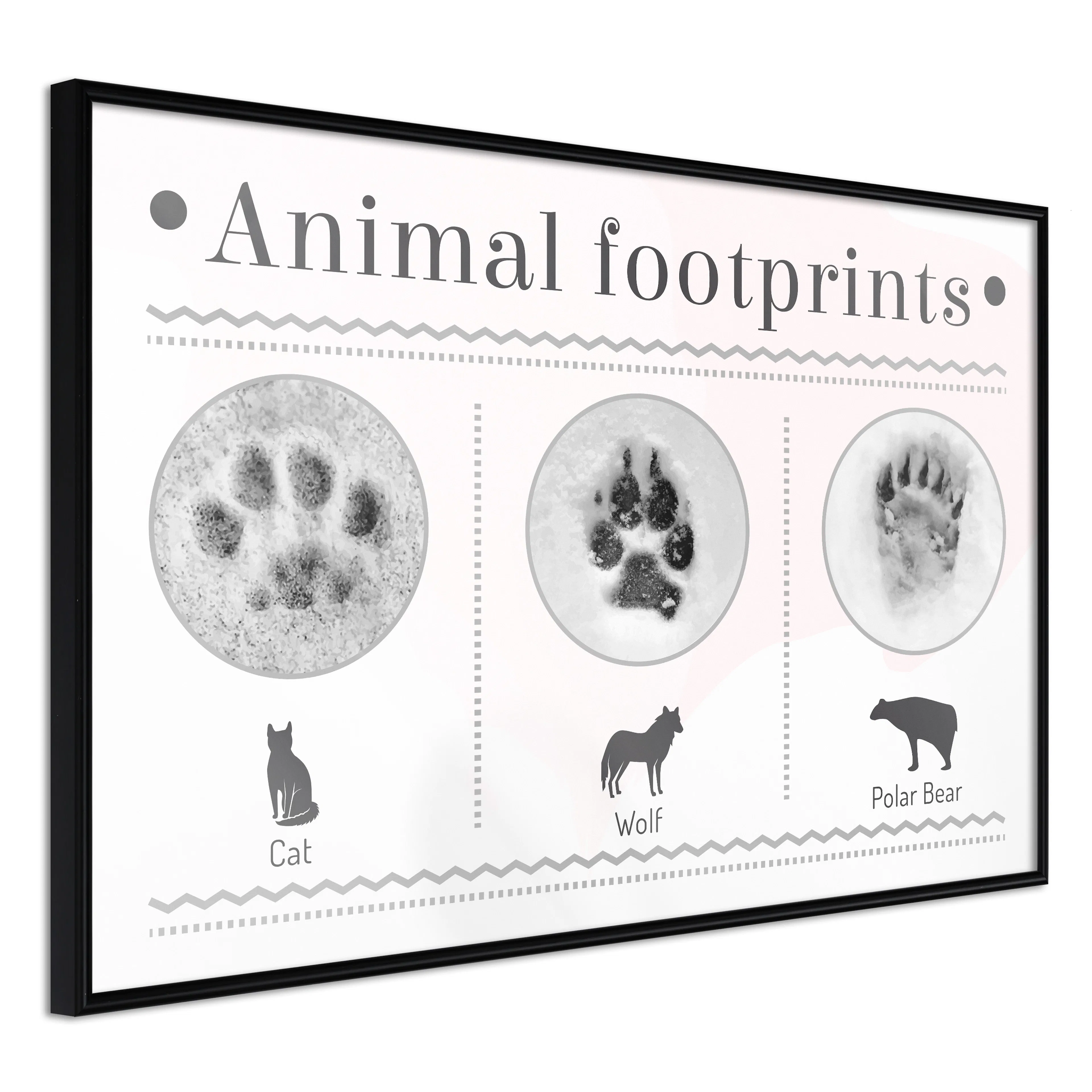 Affisch - Footprints [Poster] 60x40 Svart ram, 60x40 cm