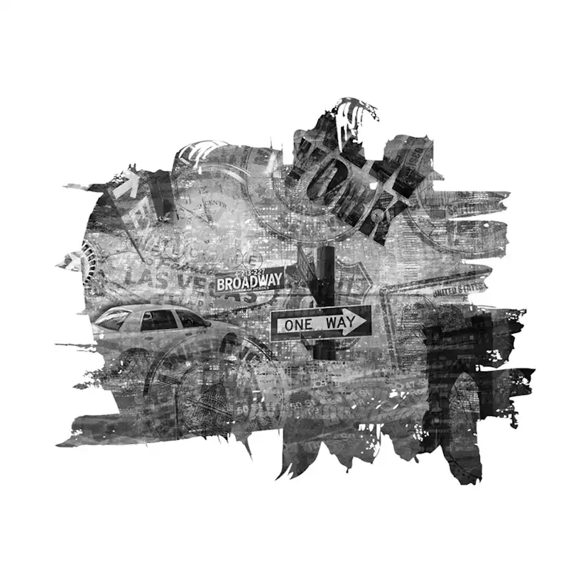 Black-and-white New York collage 300x231 Storlek: 300x231 cm