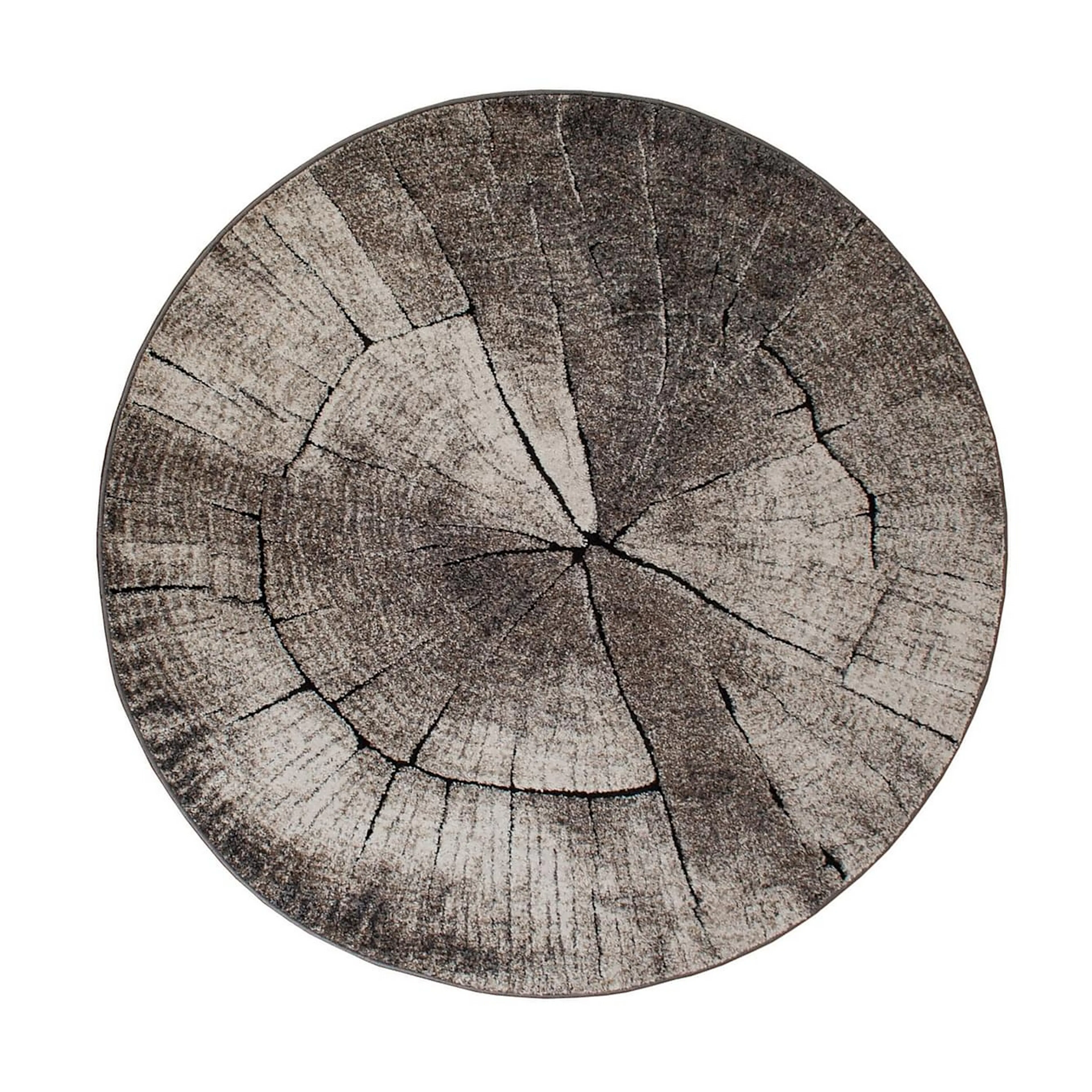 Friezematta KM Carpets Tree Rund Grå