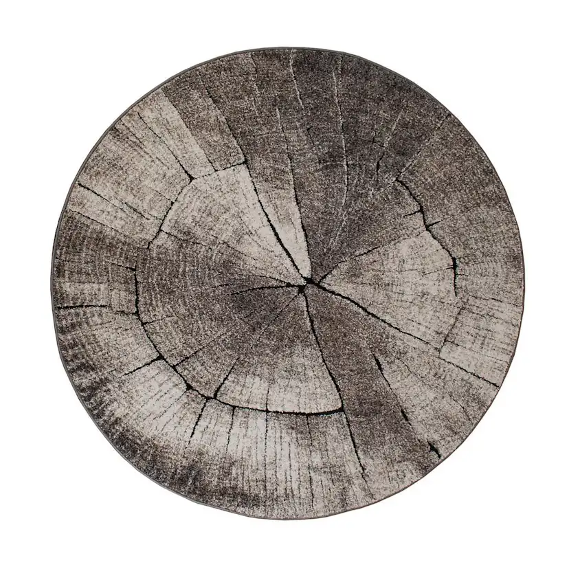Friezematta KM Carpets Tree Rund Grå
