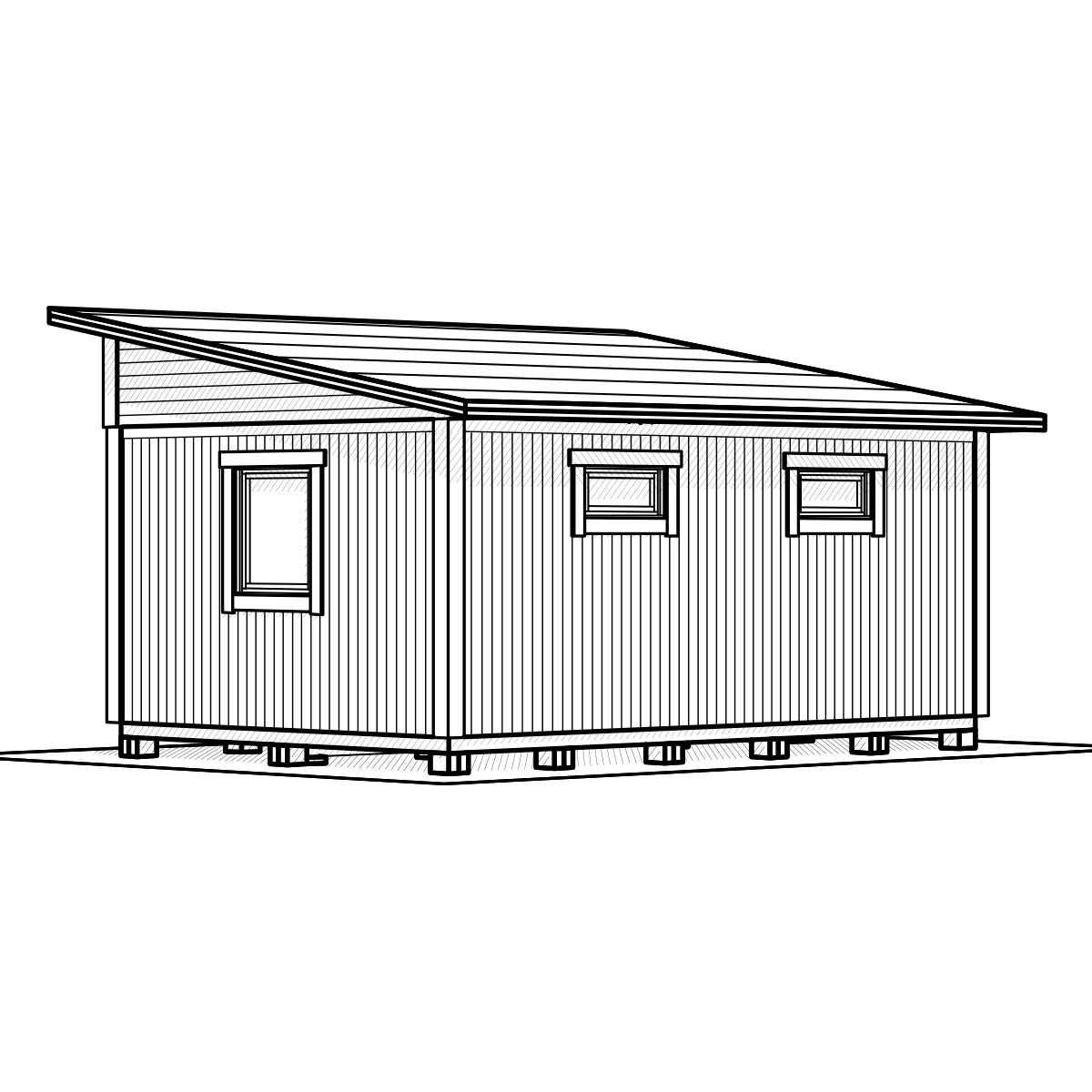 Attefallshus Vibostugan Njuta Funkis 25-4 24,3 m² Trähus