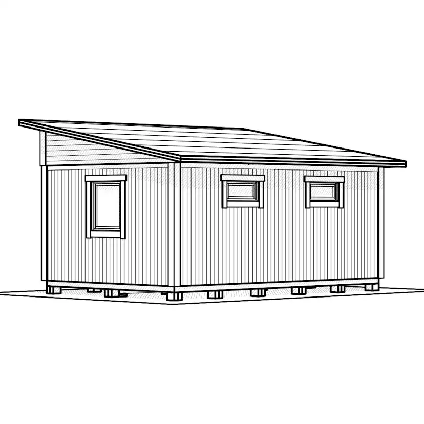 Attefallshus Vibostugan Njuta Funkis 25-4 24,3 m² Trähus