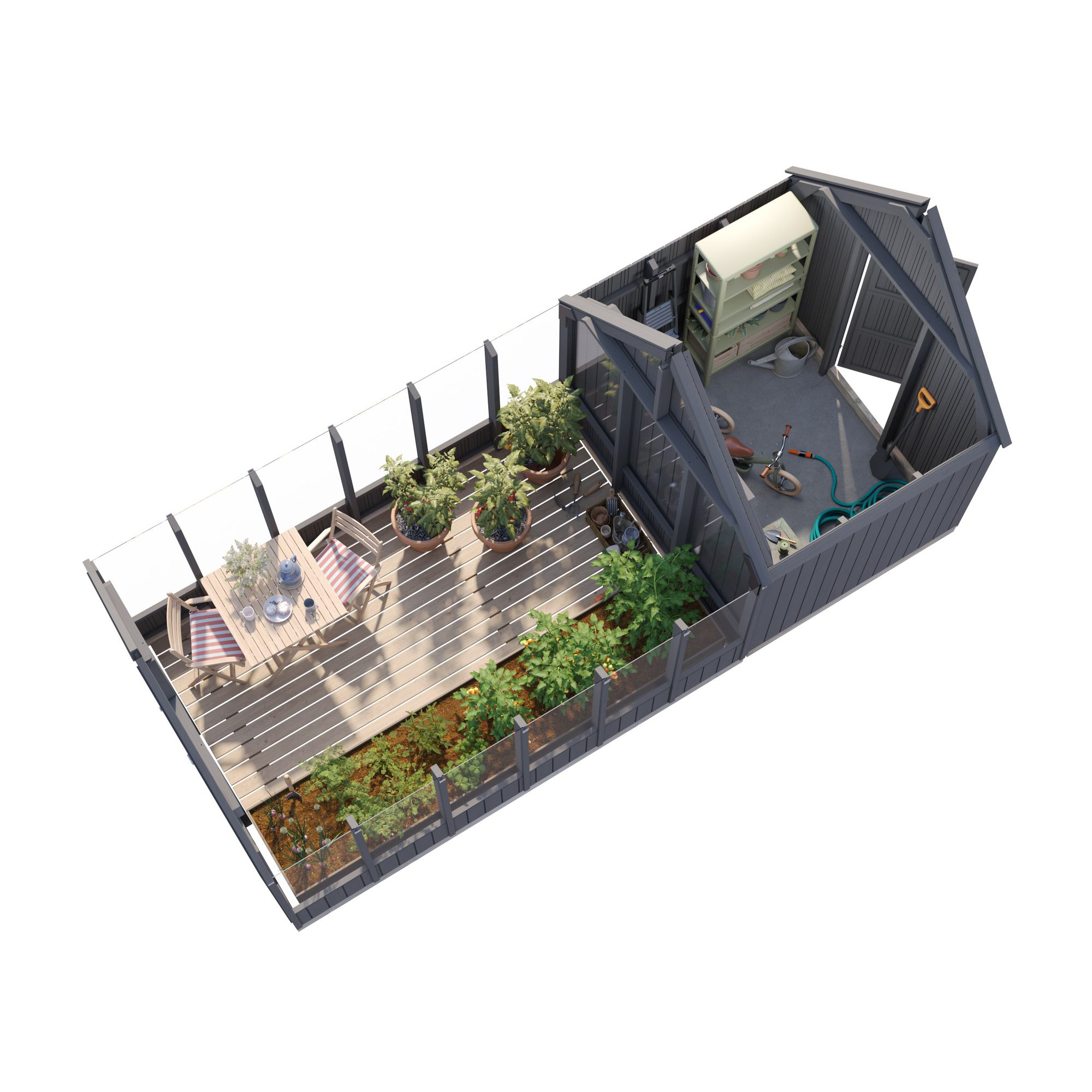 Växthus Palmako Emilia 13,1 m² (inv. 8,2+4,0 m²)