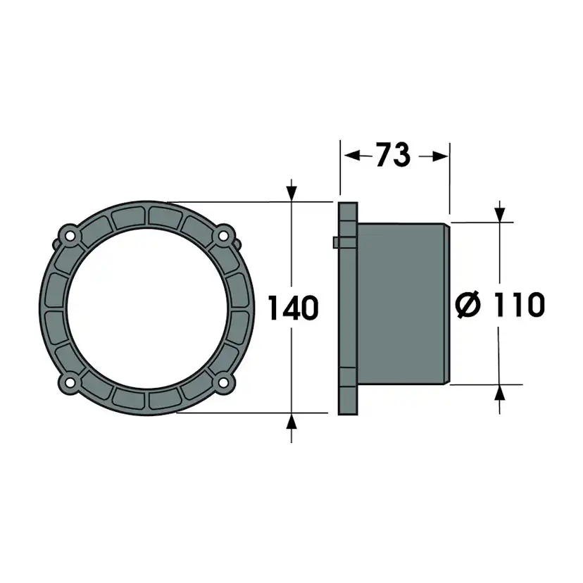 Vertikalt Utlopp Markränna gop A-15/B-125