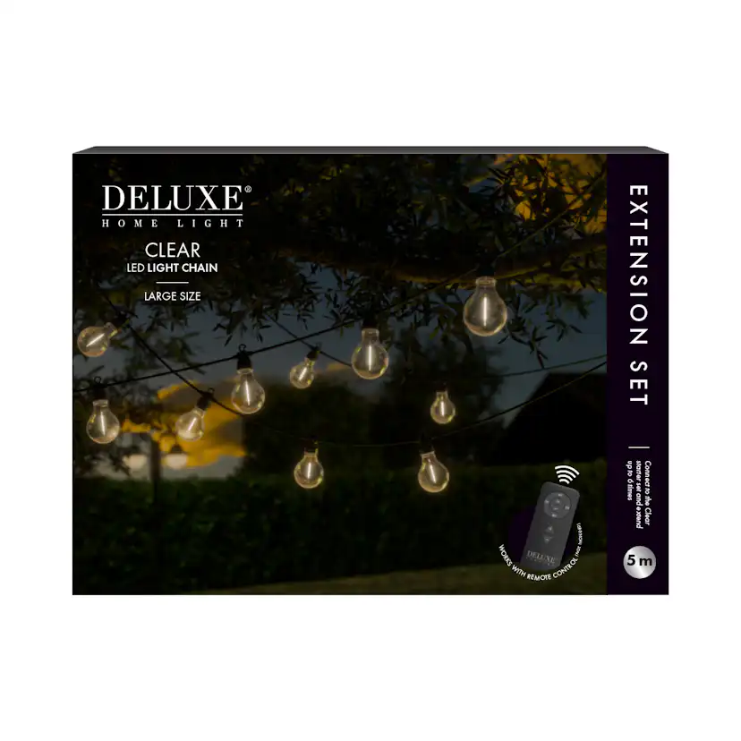 LED Ljusslinga DeluxeHomeart Clear Extra Set Large 5 m
