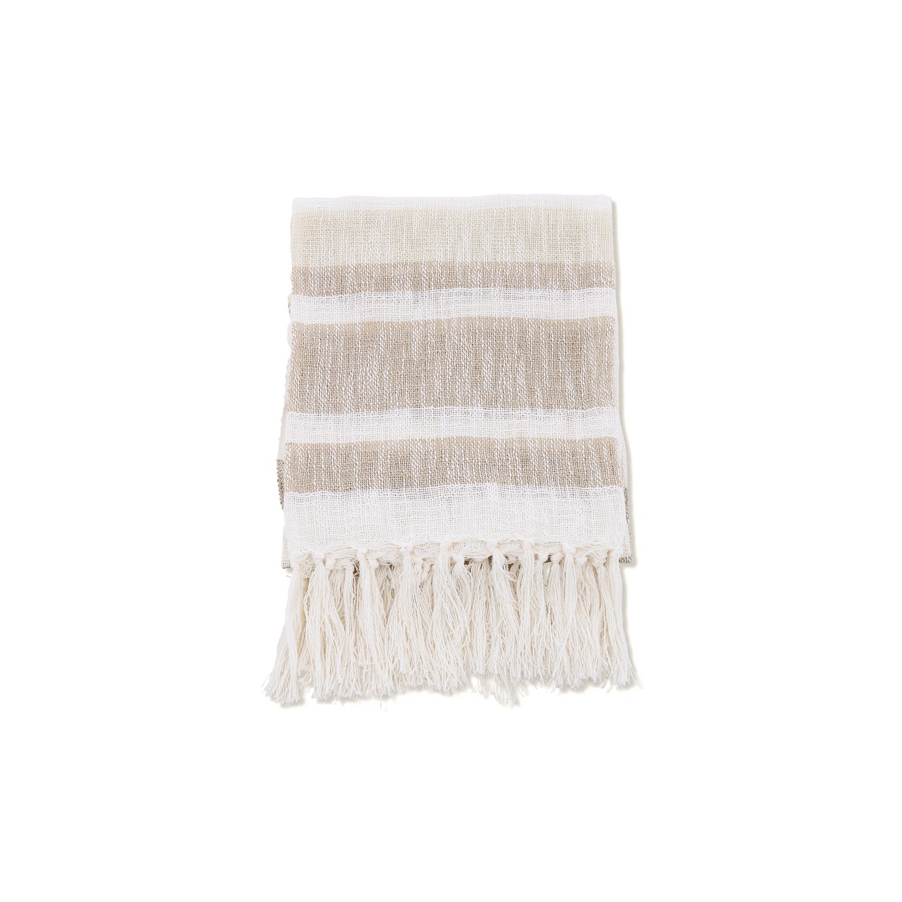 Sandy Throw Slub/polyester - Offwhite/beige/brown / - 130*17 Beige/Brun/Vit