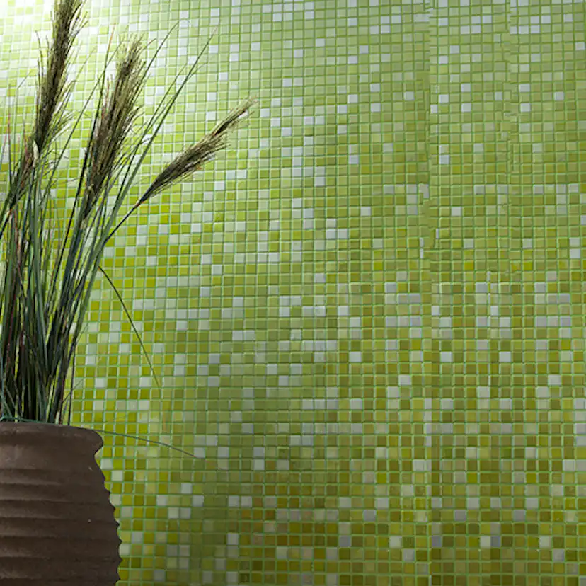 Mosaik Lhådös Glasmosaik Limegrön 2,5x2,5 cm