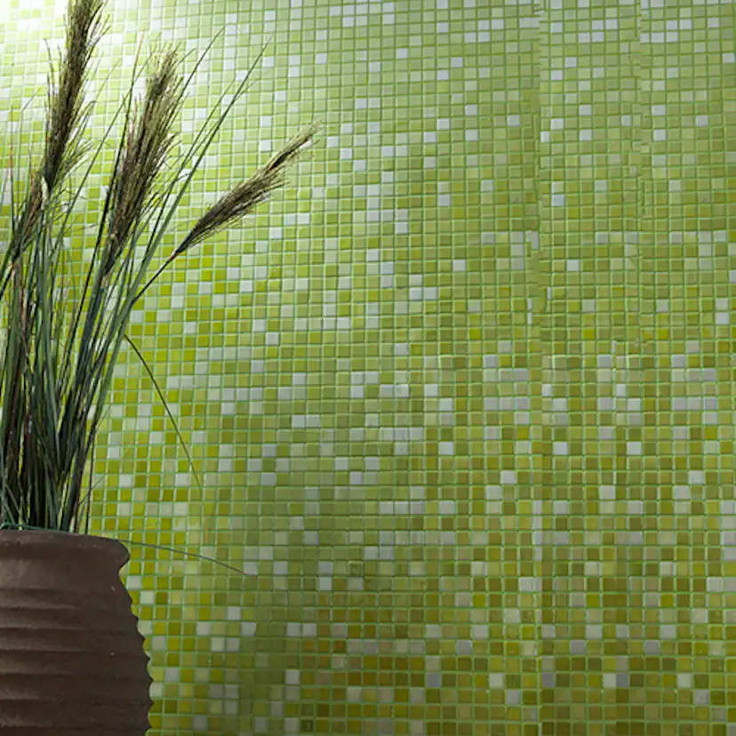 Mosaik Lhådös Glasmosaik Limegrön 2,5x2,5 cm