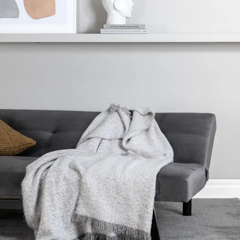 Bäddsoffa Venture Home Bodil Grå Sammet 2-sitssoffa 180x80x55 cm 1 Sovplats