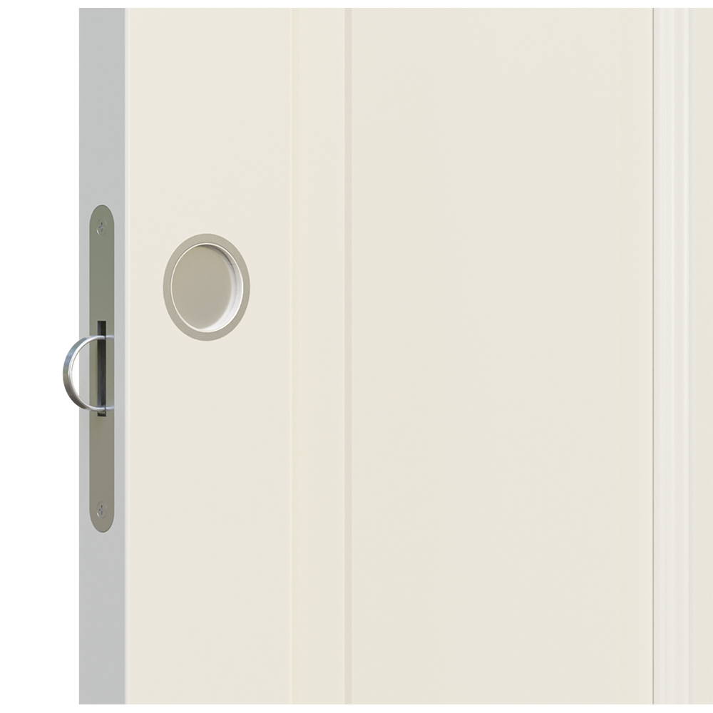 Skjutdörrsanpassning Leksandsdörren inkl. spår, dragring & skålar (ett hål)