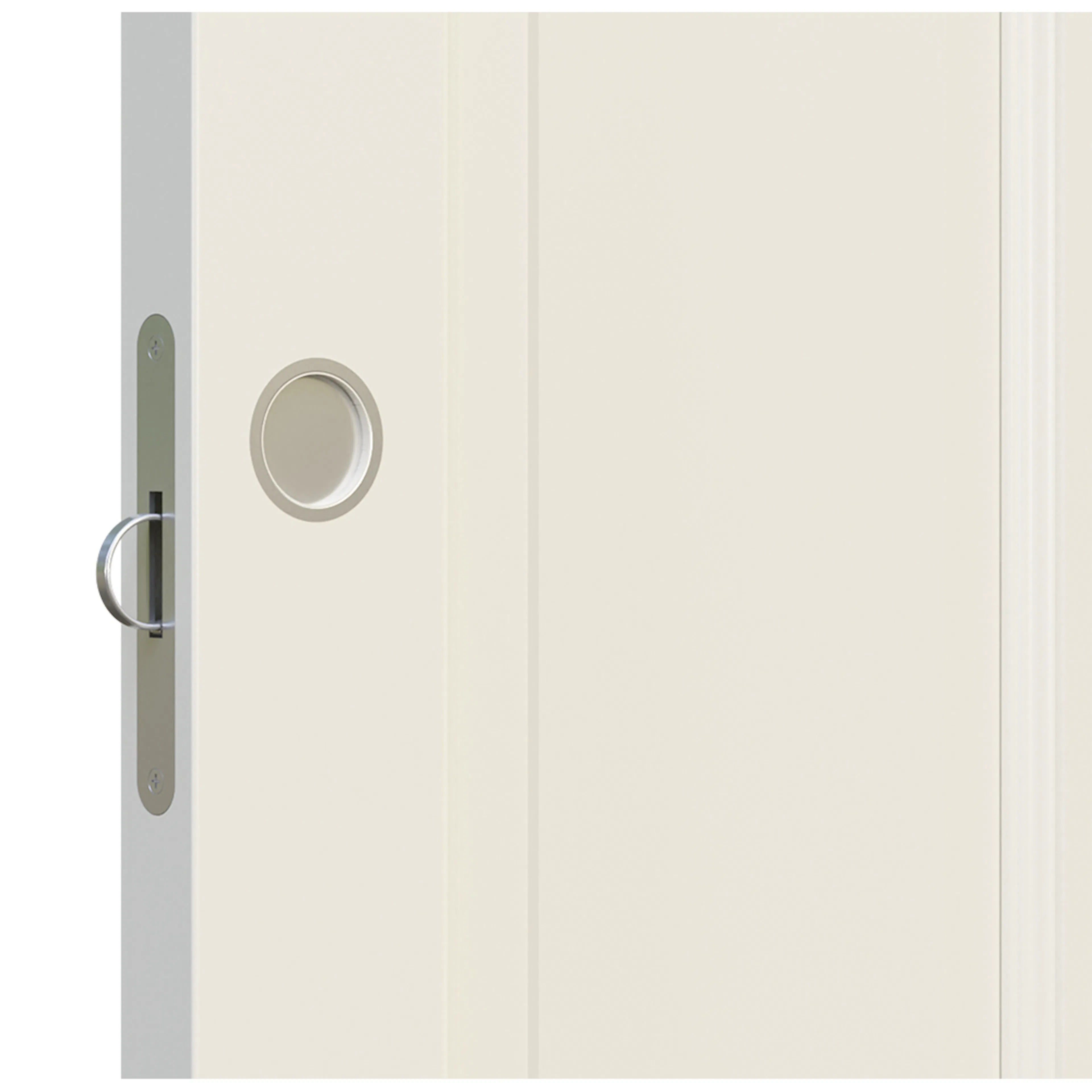 Skjutdörrsanpassning Leksandsdörren inkl. spår, dragring & skålar (ett hål)