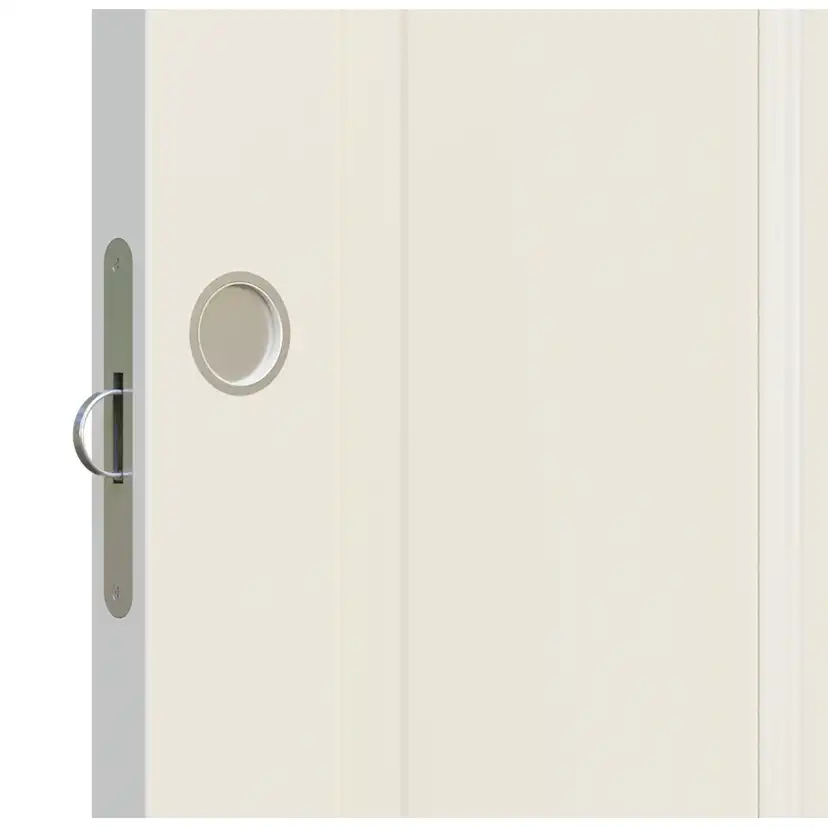 Skjutdörrsanpassning Leksandsdörren inkl. spår, dragring & skålar (ett hål)