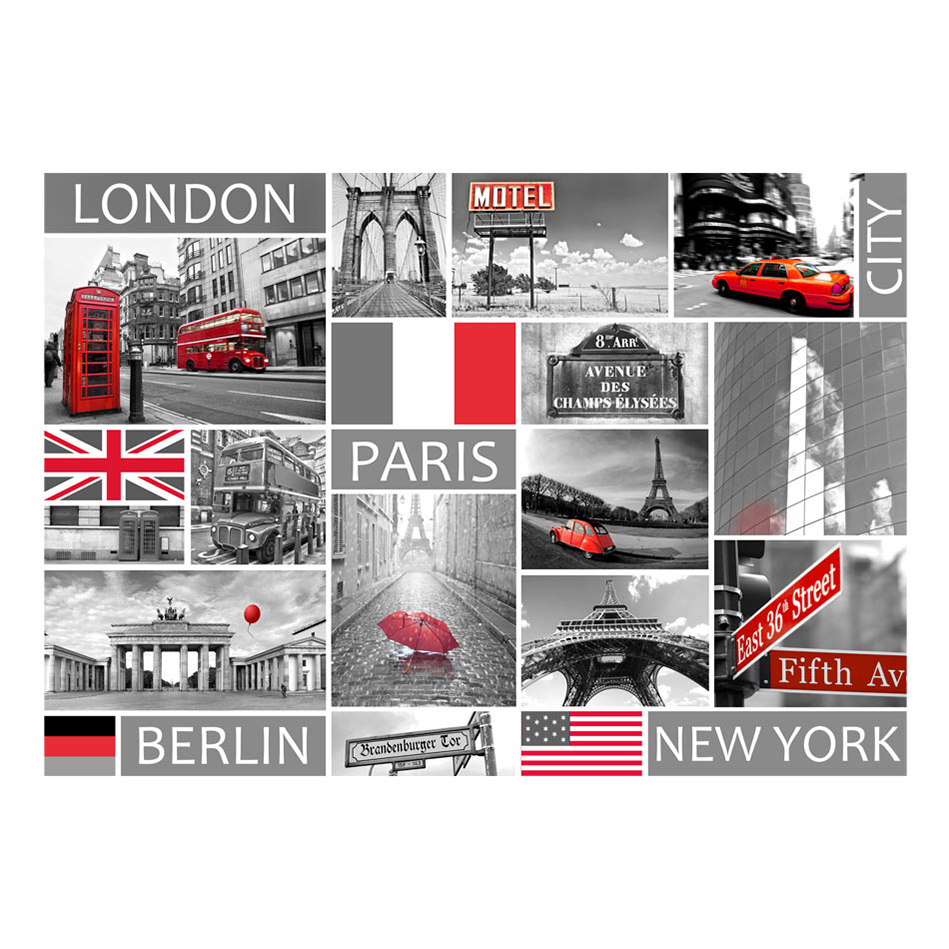Fototapet Arkiio London, Paris, Berlin, New York