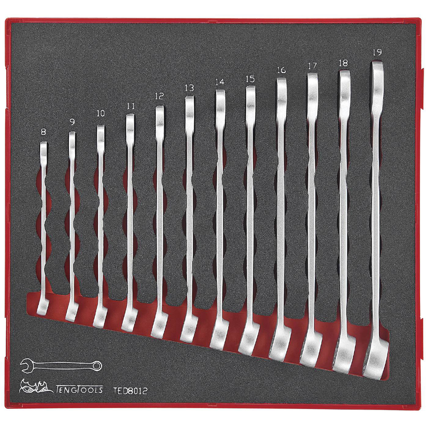U-ringnyckelsats 12 delar Teng Tools TED8012