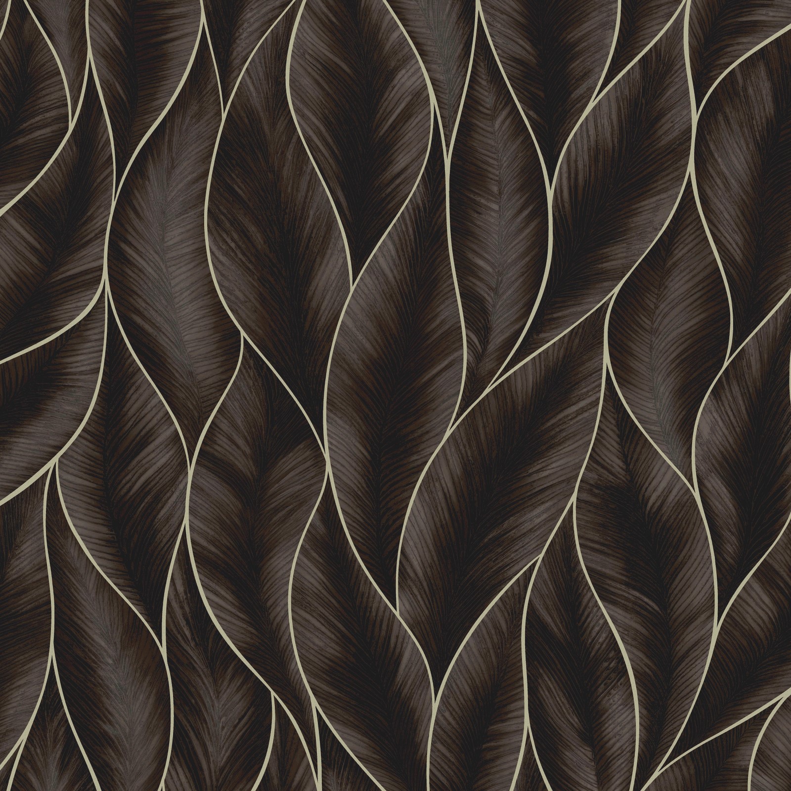 Tapet WOW Subtle Leaves Brons