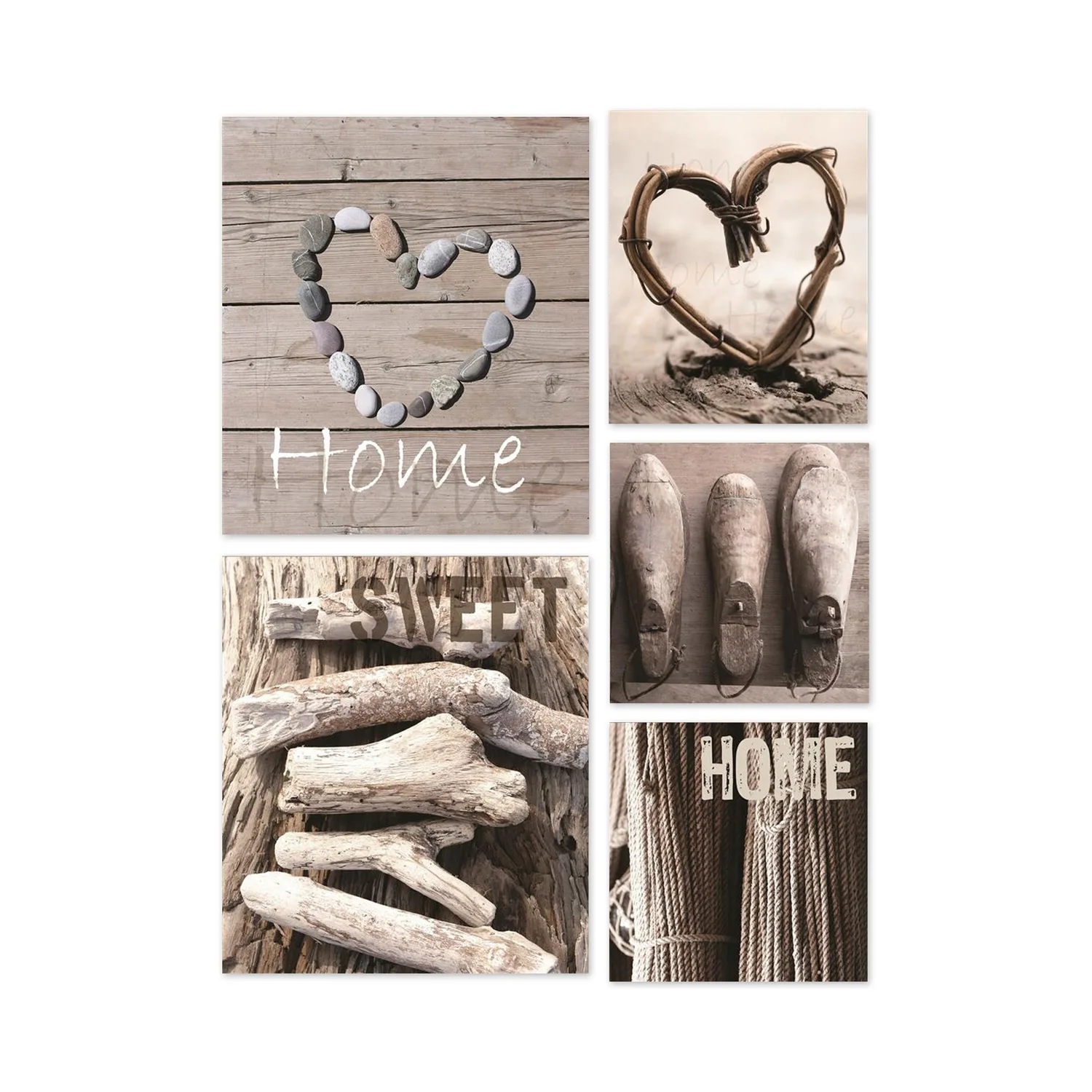Tavla Art for the Home Home Sweet Home 5 Delar