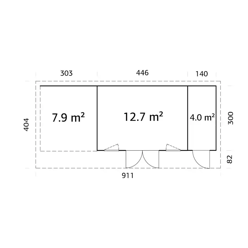 Stuga Palmako Aurelia 25,6 m² (inv. 24,6 m²)