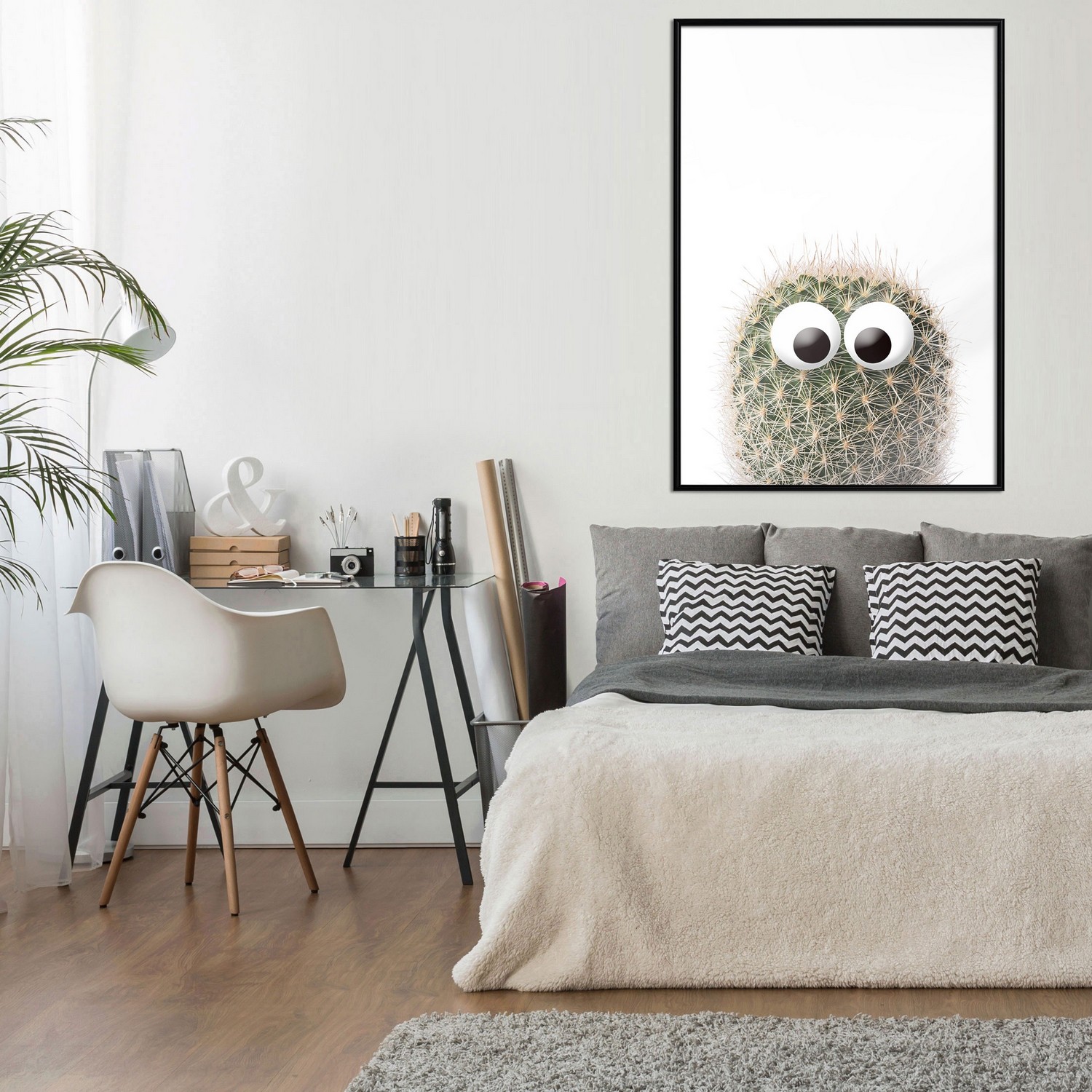 Affisch - Cactus With Eyes [Poster] 30x45 Svart ram, 30x45 cm