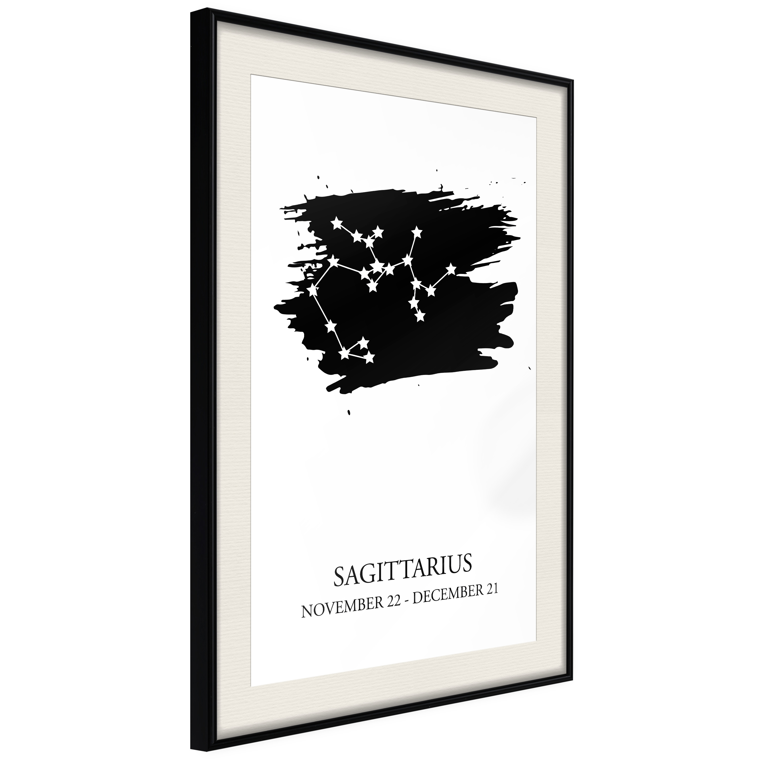 Affisch - Zodiac Signs: Sagittarius [Poster] 40x60 Svart ram med passepartout, 40x60 cm
