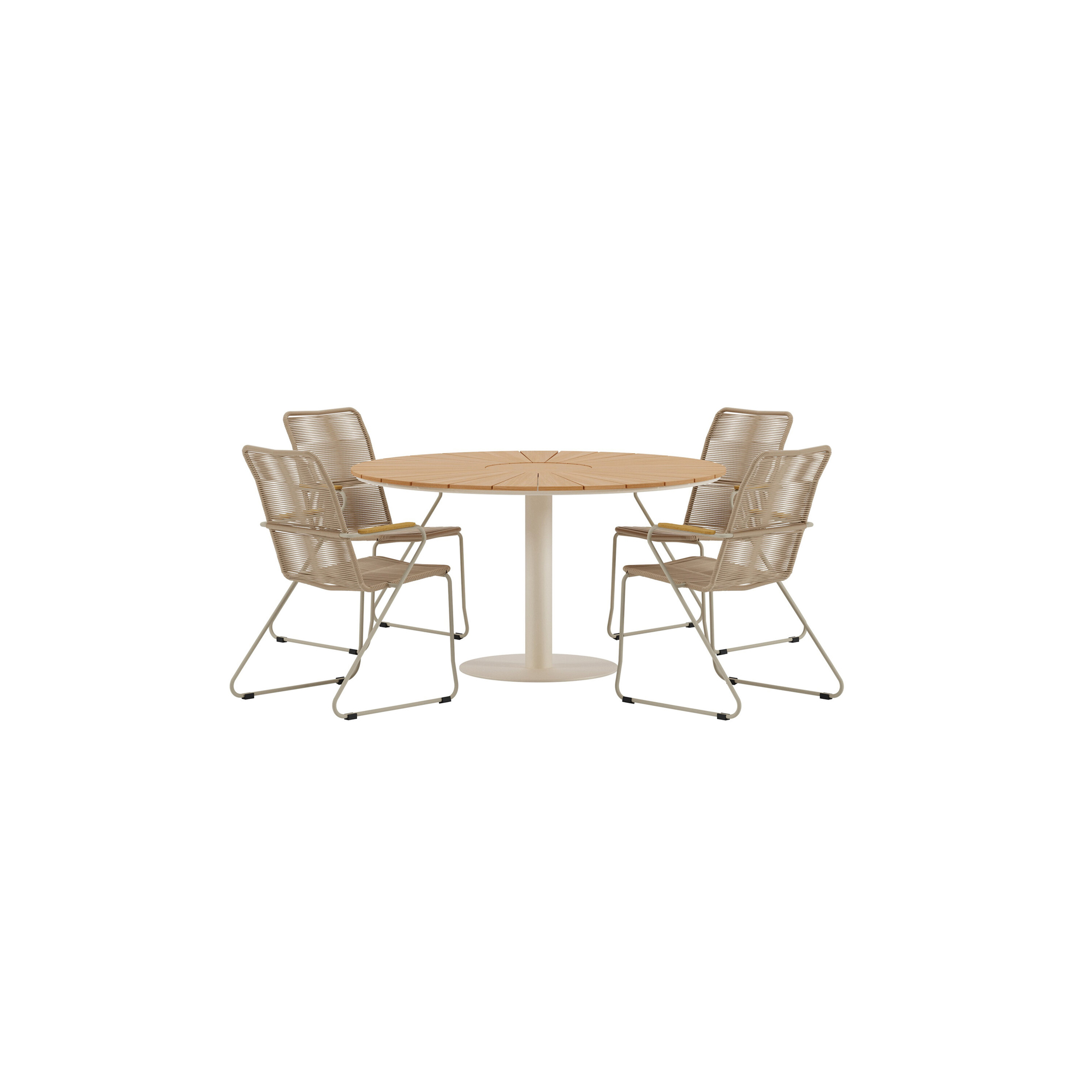 Matgrupp Utomhus Venture Home Croft Ø120 cm med 4 st Bois Trädgårdsstolar