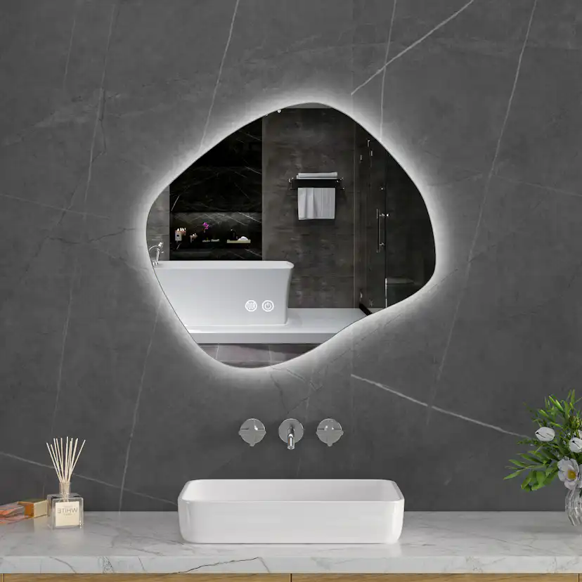 Badrumsspegel Lyfco med LED-Belysning 60x55 cm