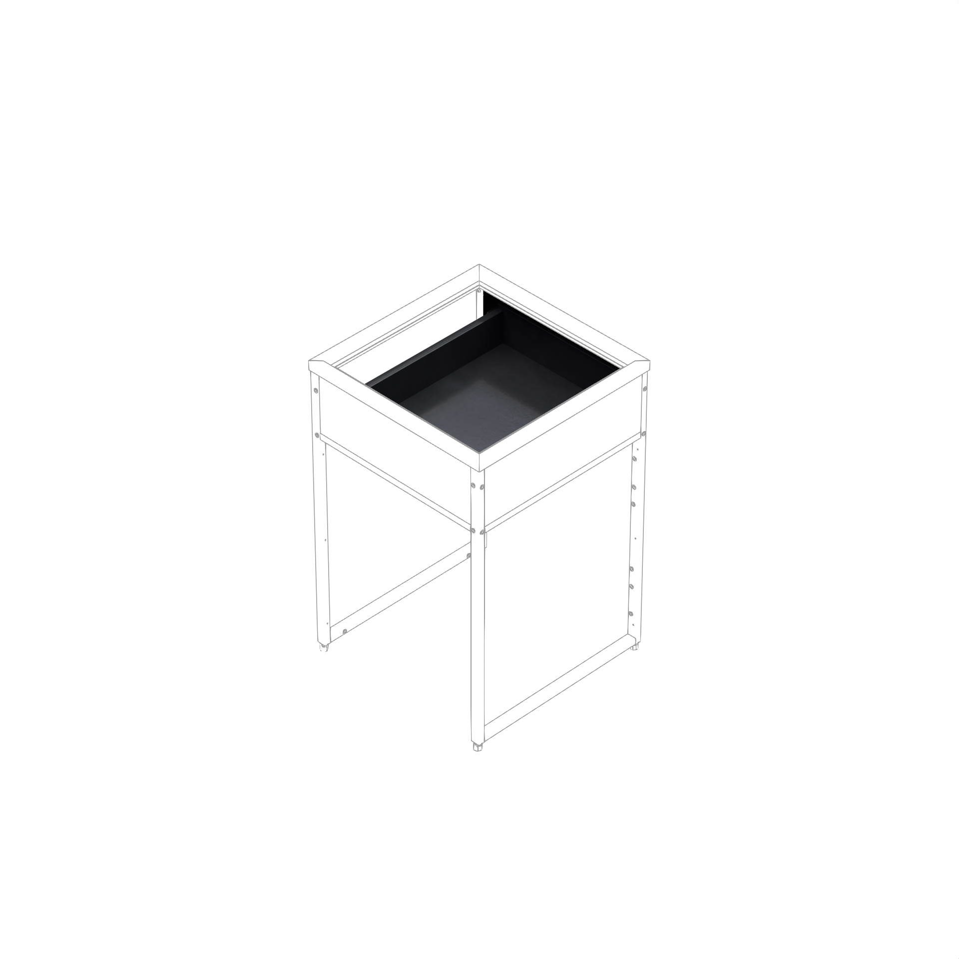 Låda Skotte Kitchen 538  Svart 180mm Till Utekök