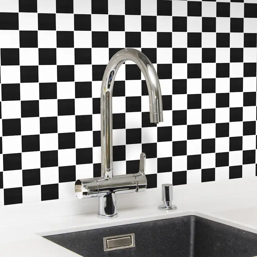 Klinkermosaik Arredo Titan Mix Svart/Vit Blank 5x5 cm